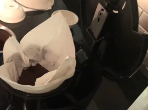 brew coffee with paper towel