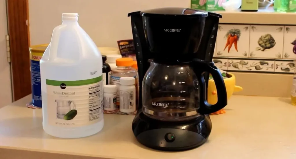 clean a coffee maker with baking soda and water
