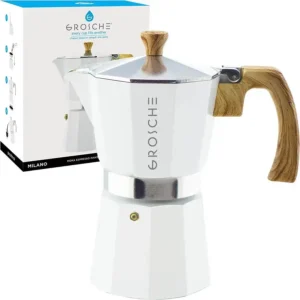 GROSCHE Milano Stovetop Espresso Maker Moka Pot, espresso greca coffee maker brewer percolator
