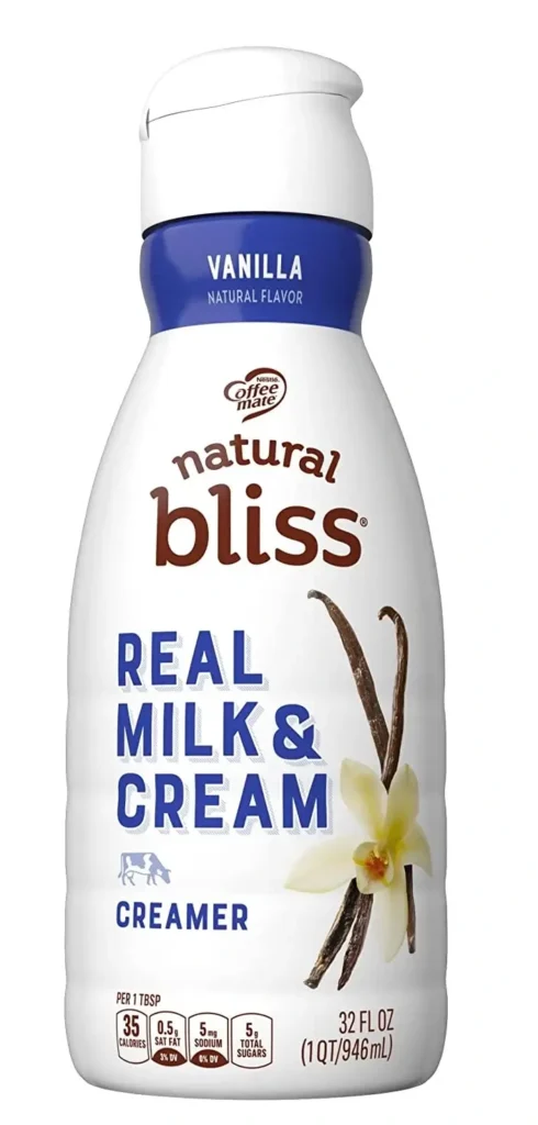 Nestle Coffee mate Natural Bliss Vanilla Flavored Liquid Coffee Creamer, Real Milk Cream Coffee Creamer for a Rich